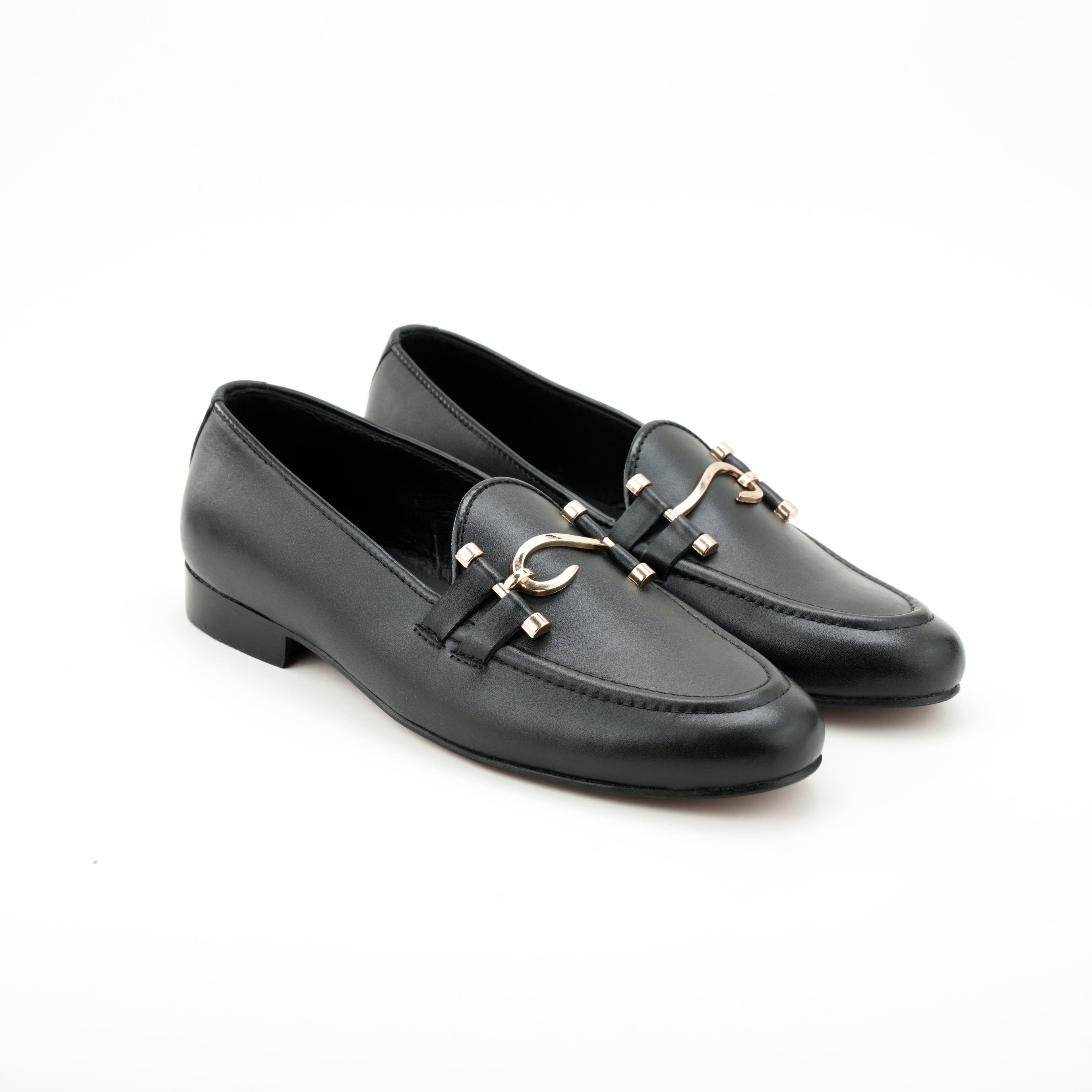 Black Shiny Leather Mocassin Semi Formal Humayun Alamgir