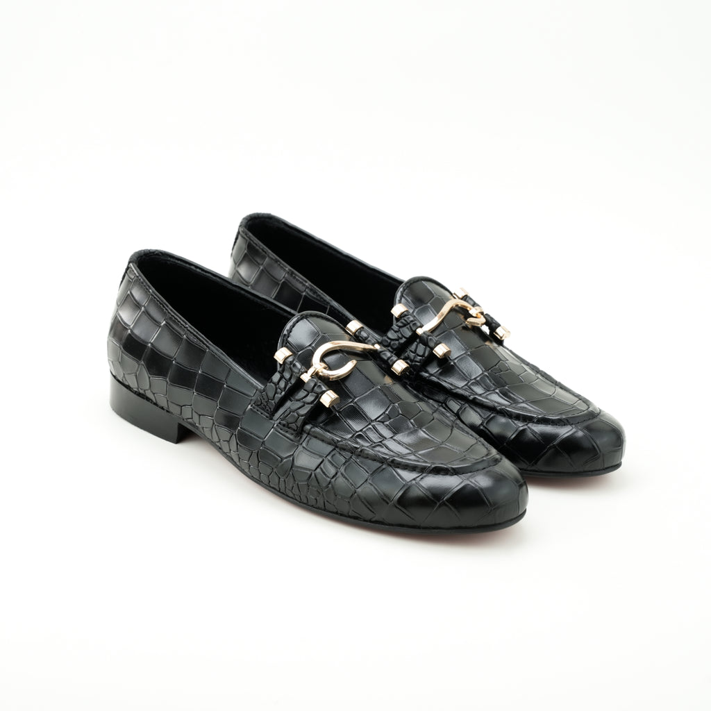 Crocodile Textured leather Huk bukle's Moccasin Semi Formal Humayun Alamgir
