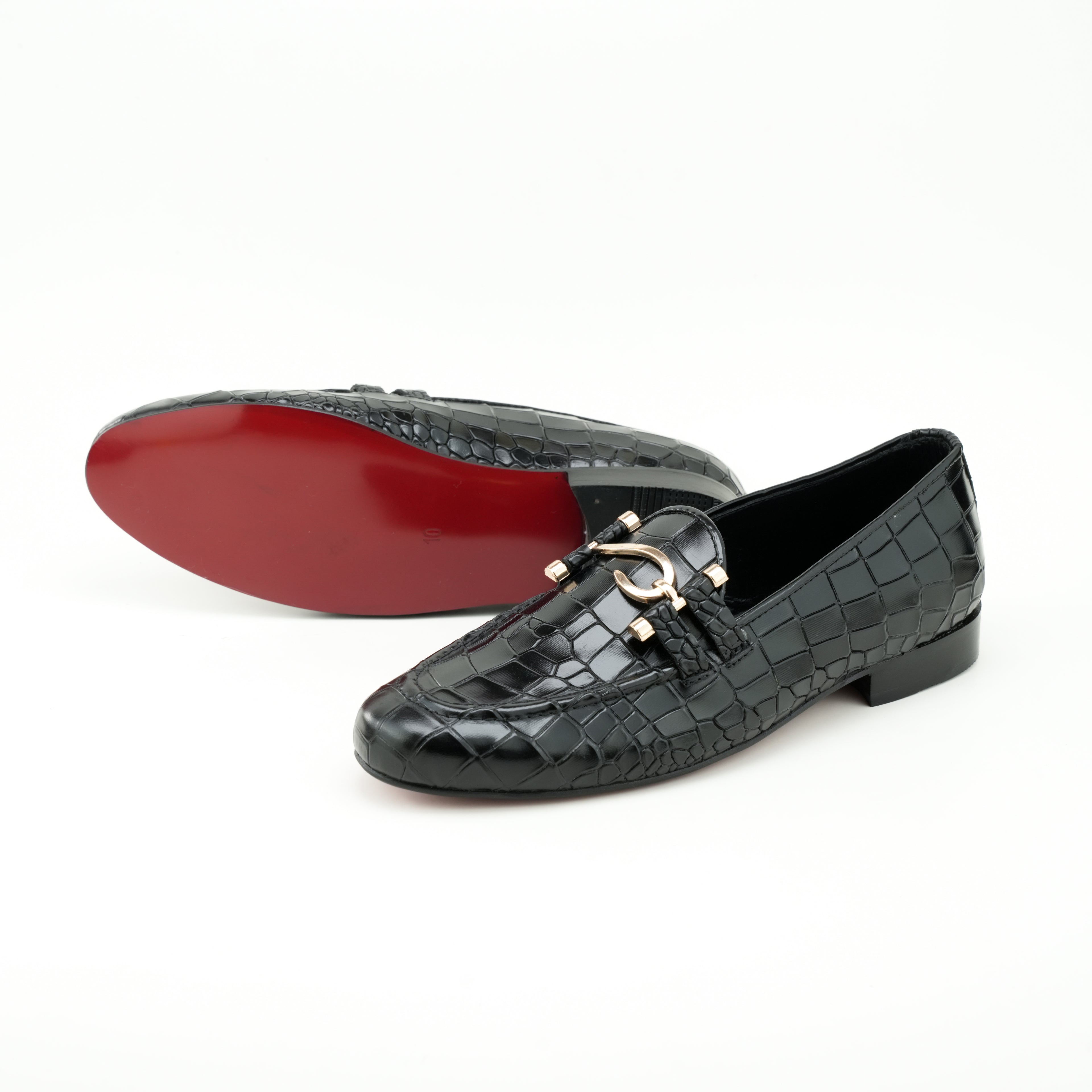 Crocodile Textured leather Huk bukle's Moccasin Semi Formal Humayun Alamgir