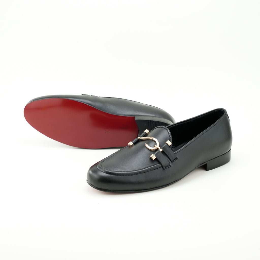 Black Shiny Leather Mocassin Semi Formal Humayun Alamgir