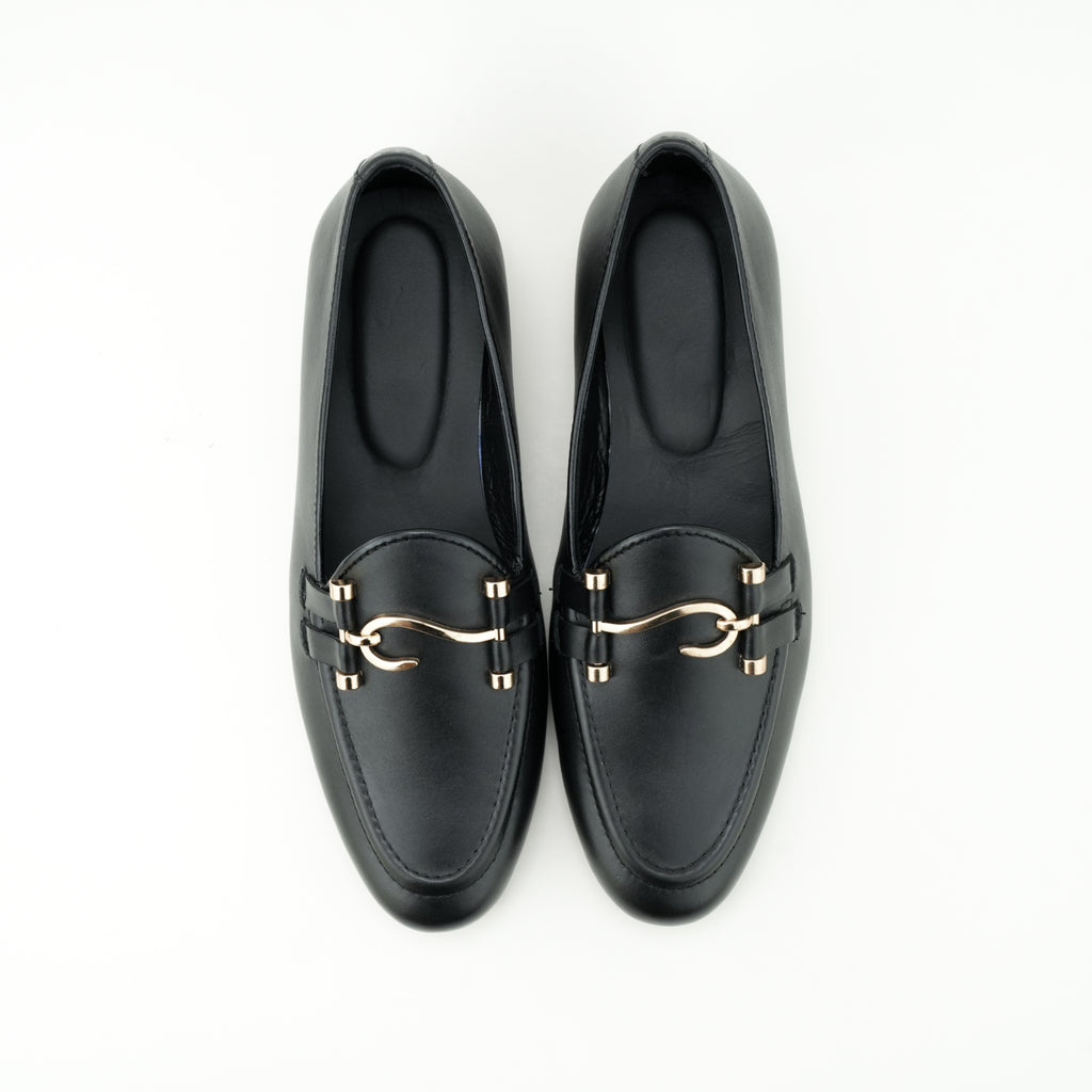 Black Shiny Leather Mocassin Semi Formal Humayun Alamgir