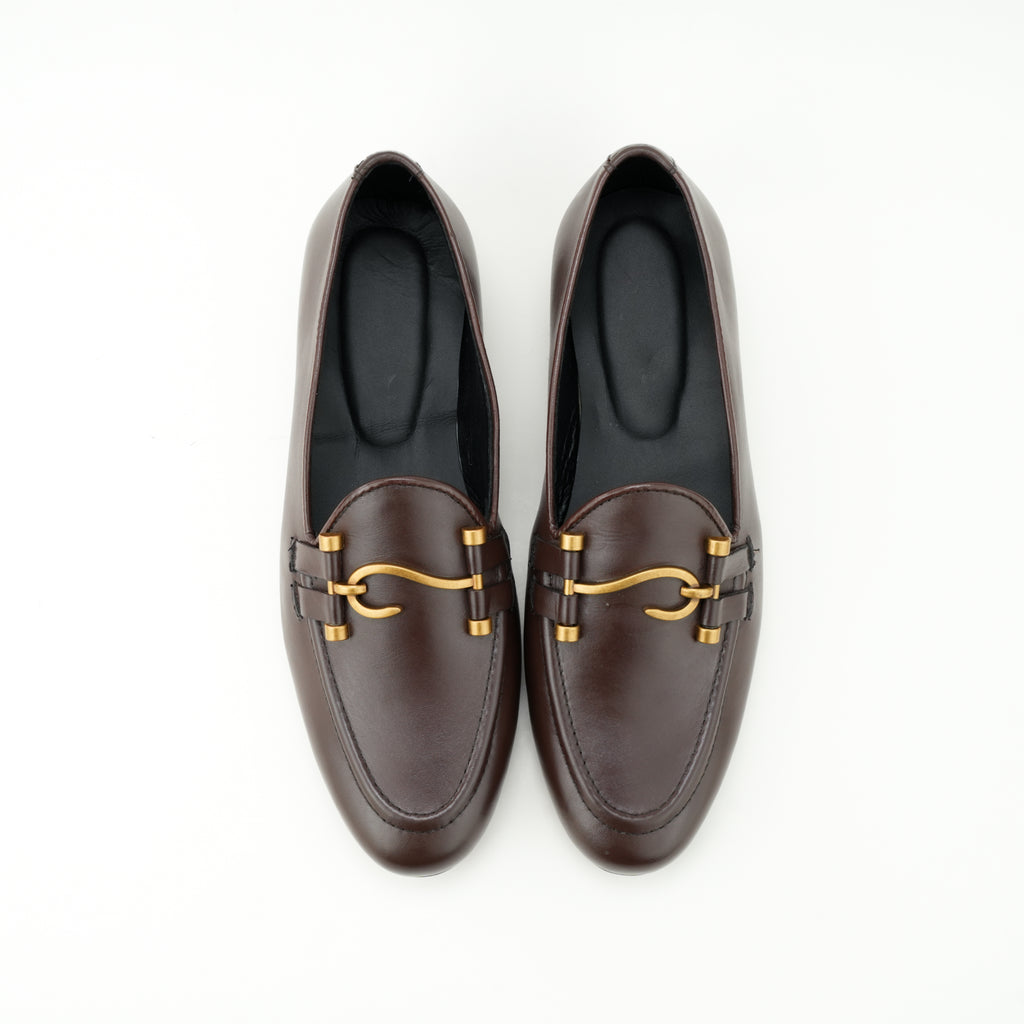 Brown Analeen leather Huk bukle's Moccasin Semi Formal Humayun Alamgir