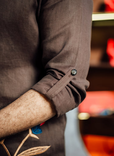 CHOCOLATE EMBROIDERED CO-RD SET Humayun Alamgir