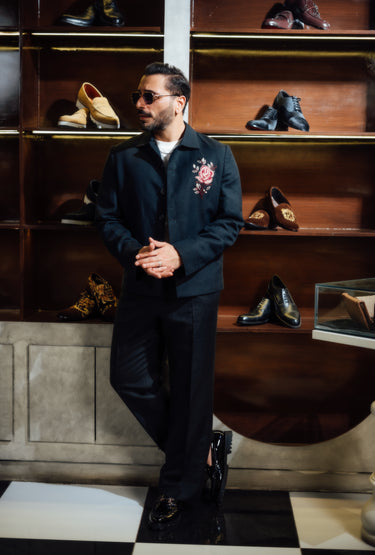 BLACK FLORAL EMBROIDERED CO-RD SET Casual Humayun Alamgir