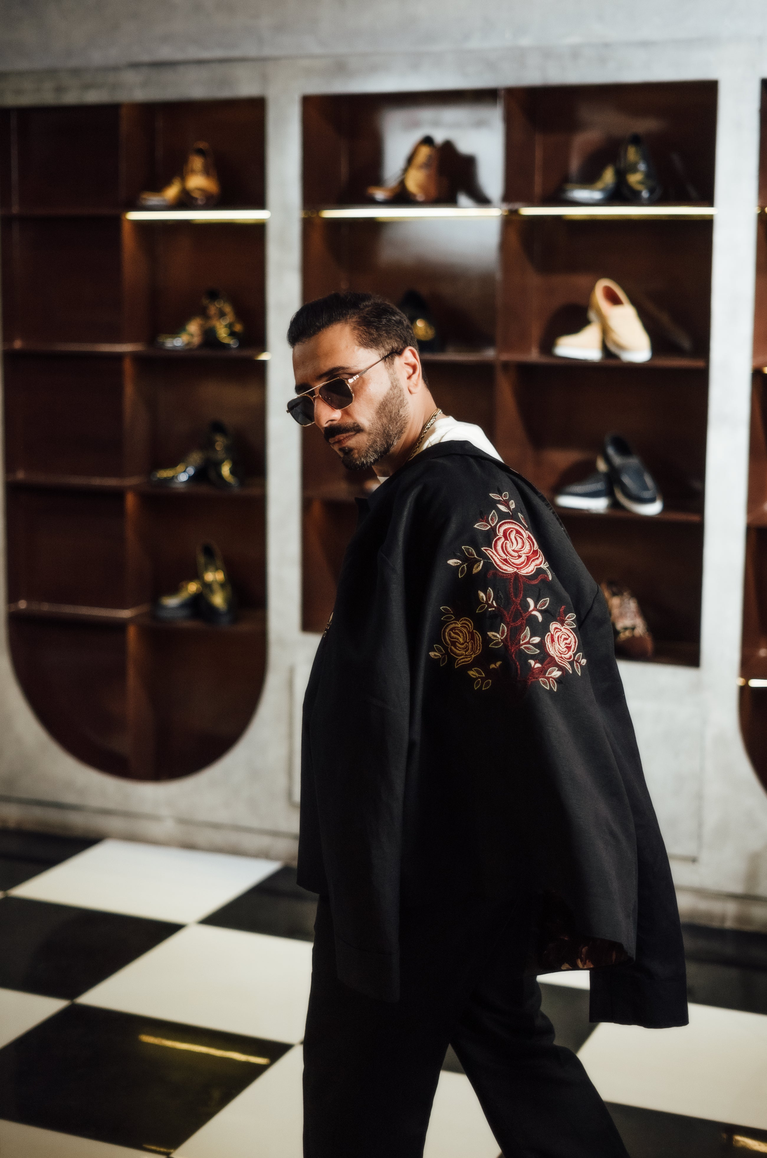 BLACK FLORAL EMBROIDERED CO-RD SET Casual Humayun Alamgir