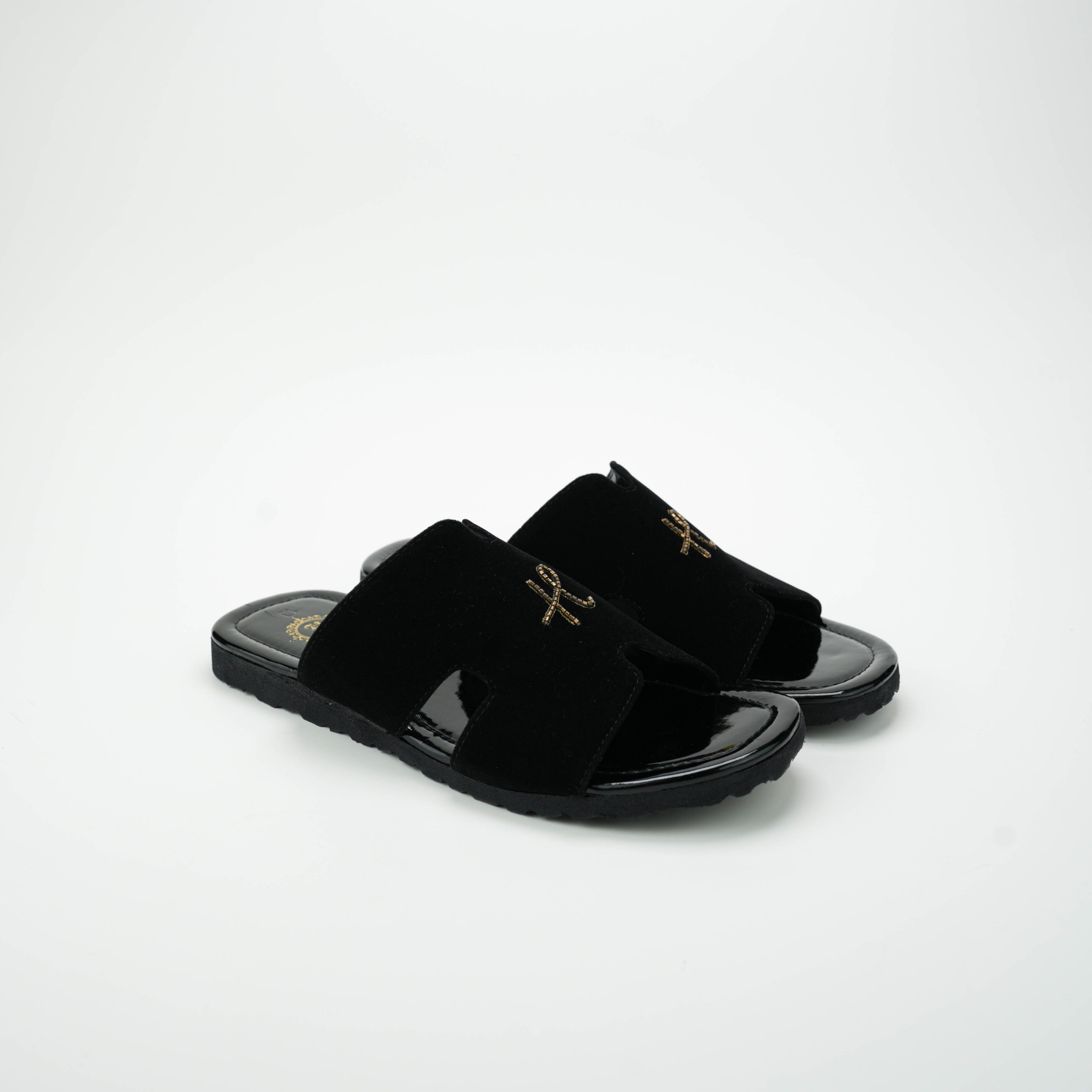 Black Velvet H logo Slide SLIDES-SLIPONS humayaunalamgir