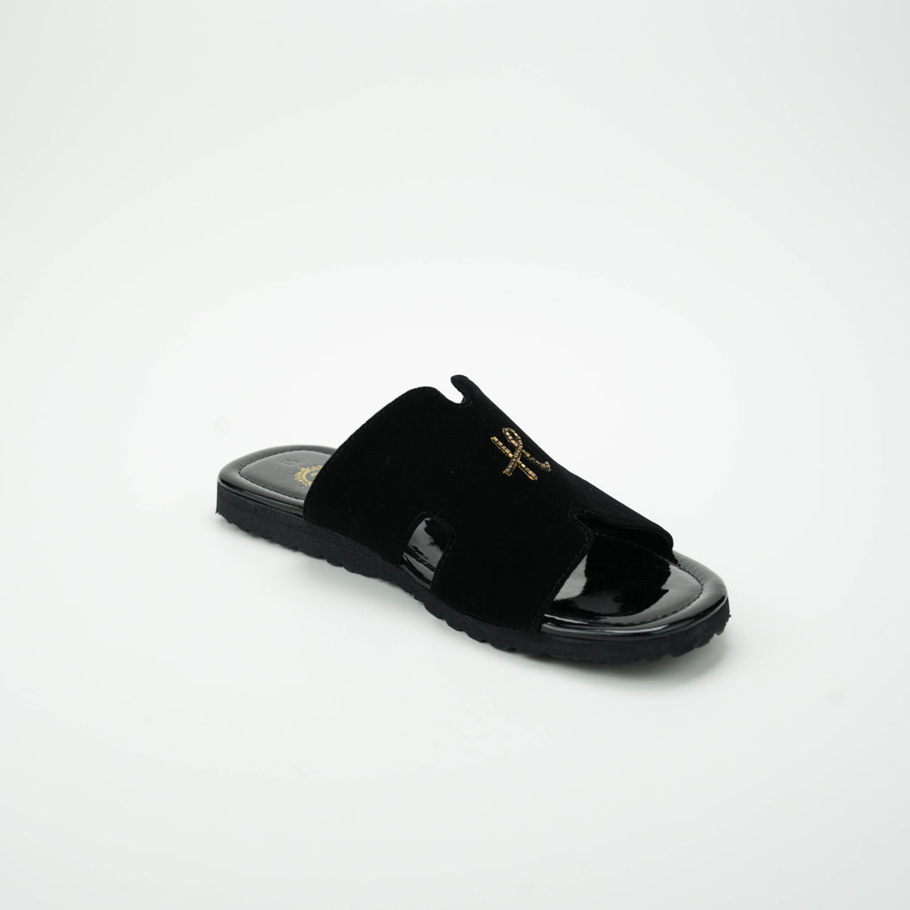 Black Velvet H logo Slide SLIDES-SLIPONS humayaunalamgir