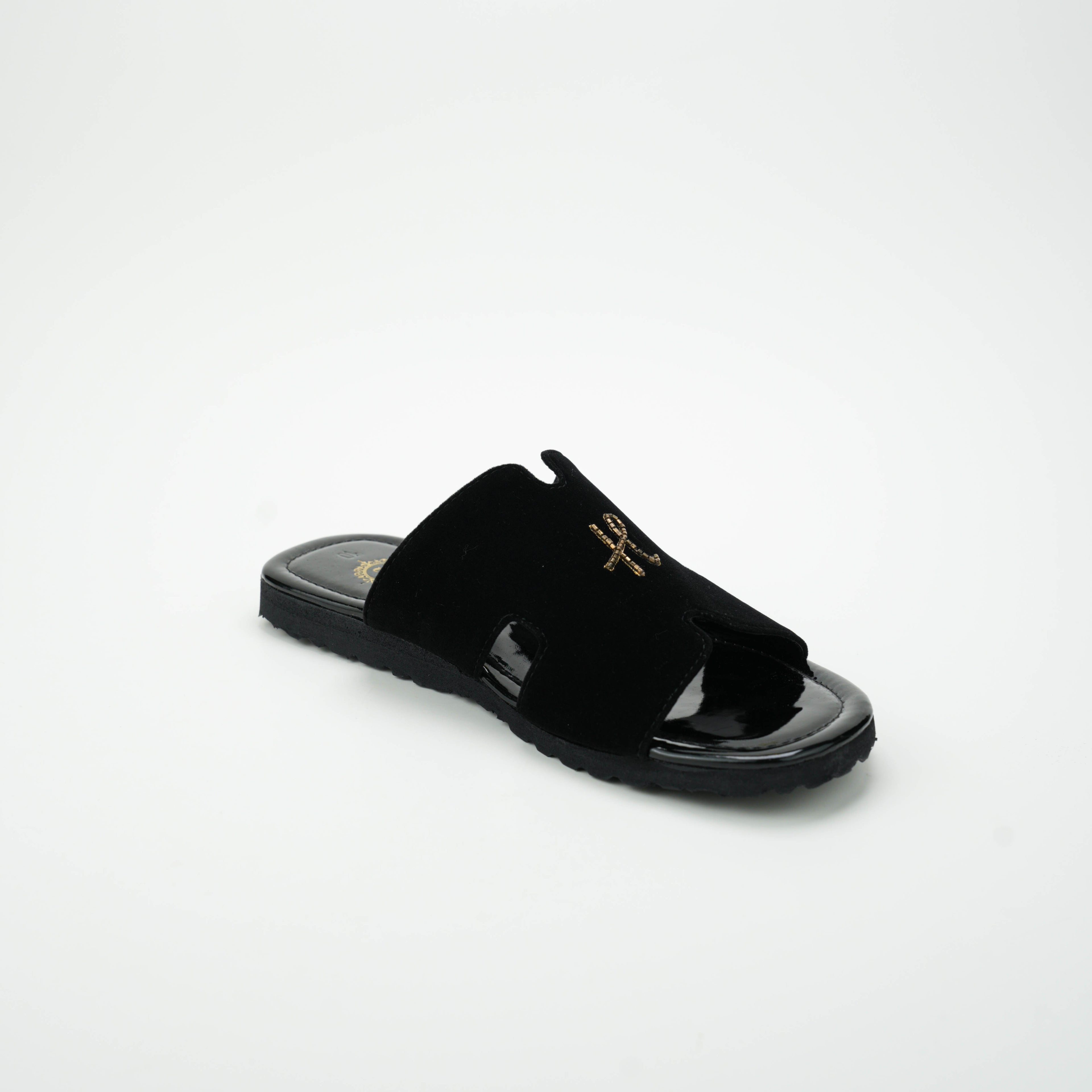Black Velvet H logo Slide SLIDES-SLIPONS humayaunalamgir