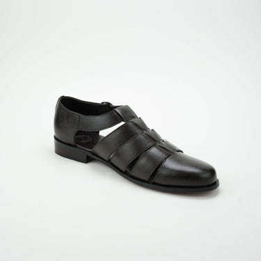 Dark Brown Roman Strap Sandal SLIDES-SLIPONS humayaunalamgir