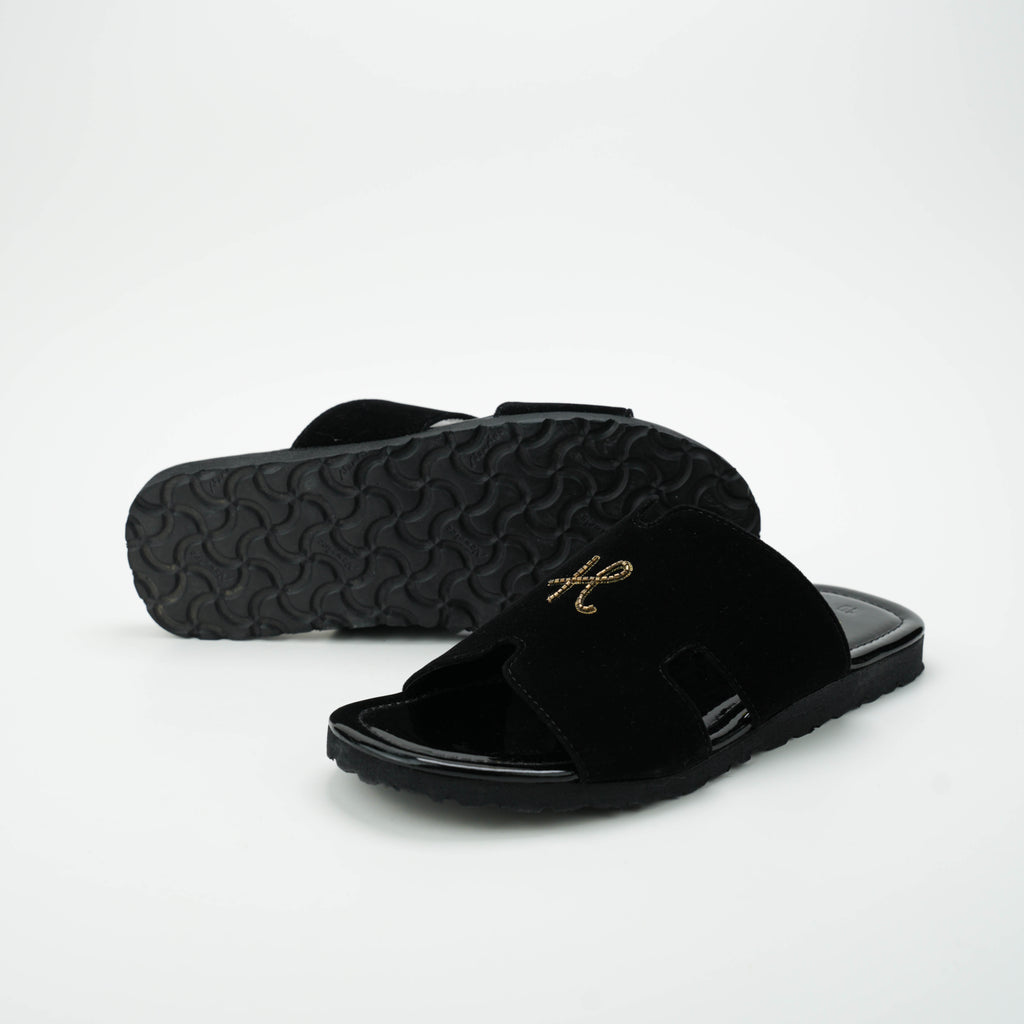 Black Velvet H logo Slide SLIDES-SLIPONS humayaunalamgir