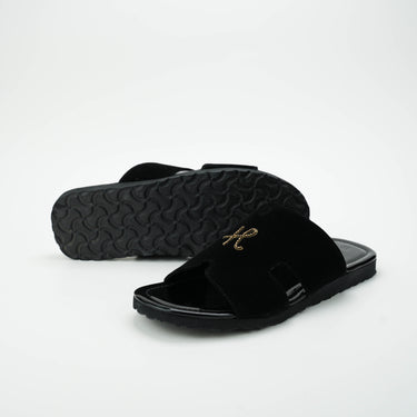 Black Velvet H logo Slide SLIDES-SLIPONS humayaunalamgir