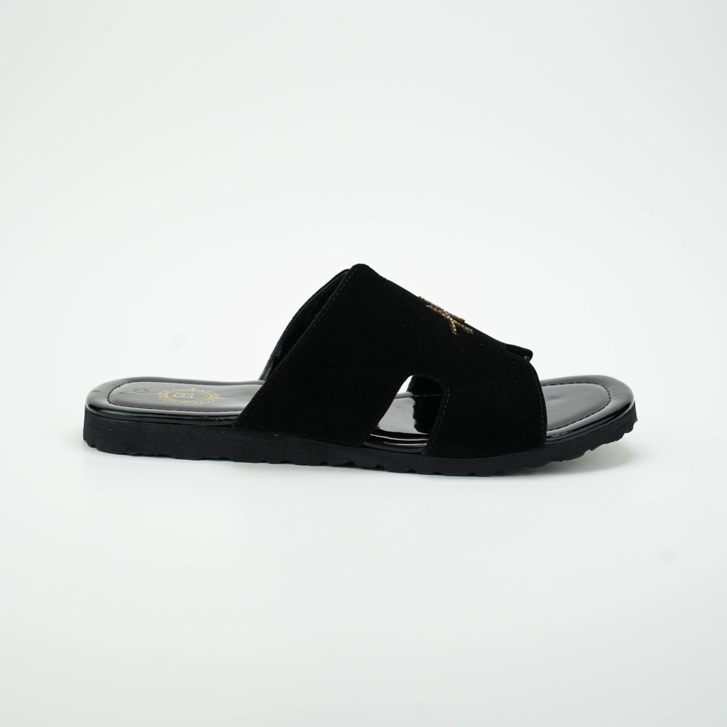 Black Velvet H logo Slide SLIDES-SLIPONS humayaunalamgir