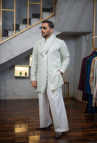 AMEER – MINT GREEN KURTA PAJAMA