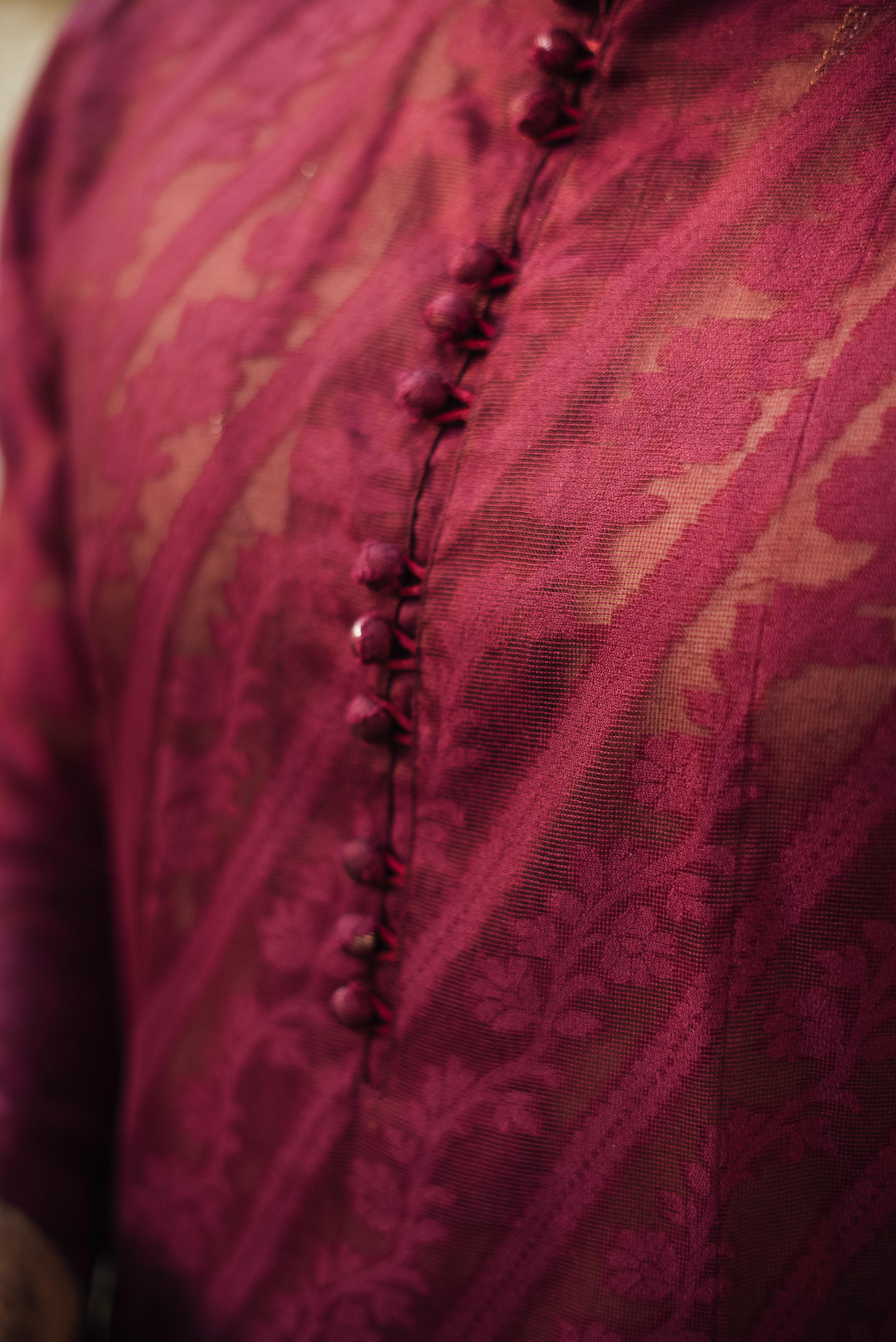 "QAMASH" MAROON KURTA PAJAMA Humayun Alamgir