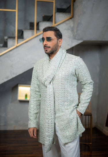 AMEER – MINT GREEN KURTA PAJAMA