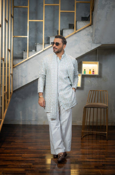AMEER – LIGHT BLUE KURTA PAJAMA