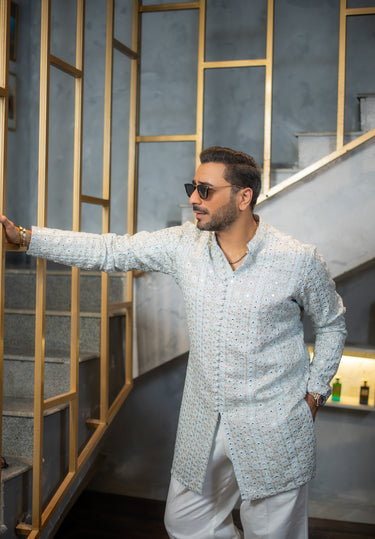 AMEER – LIGHT BLUE KURTA PAJAMA