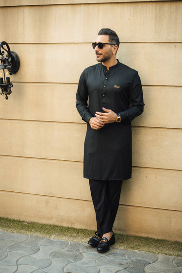 BLACK BOSKY KURTA PAJAMA