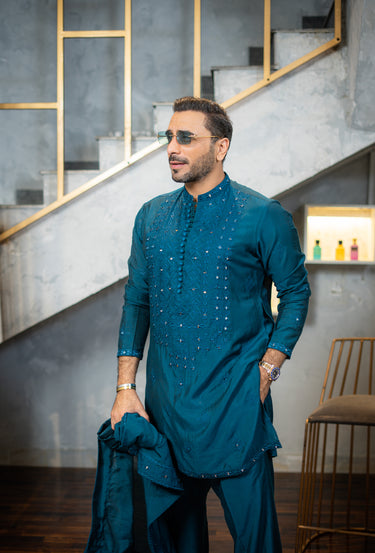 AINA - KAARI TEAL GREEN KURTA PAJAMA