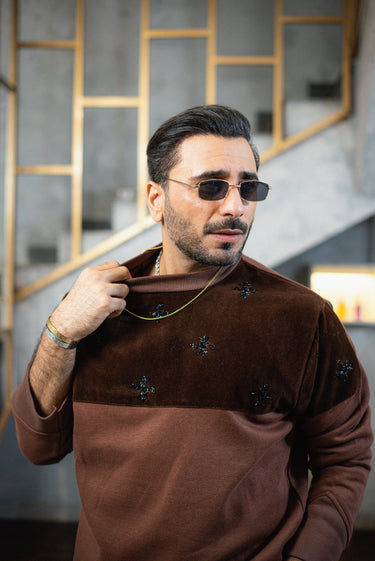 BROWN FLEECE SWEATSHIRT