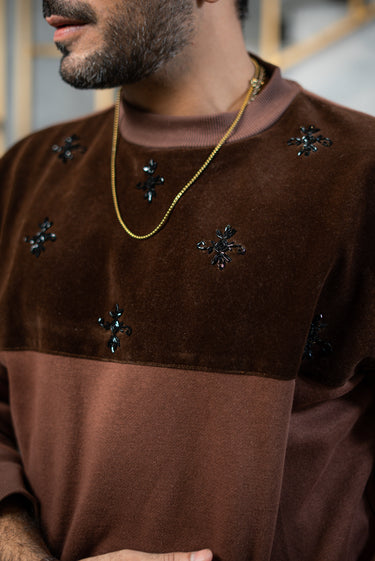 BROWN FLEECE SWEATSHIRT