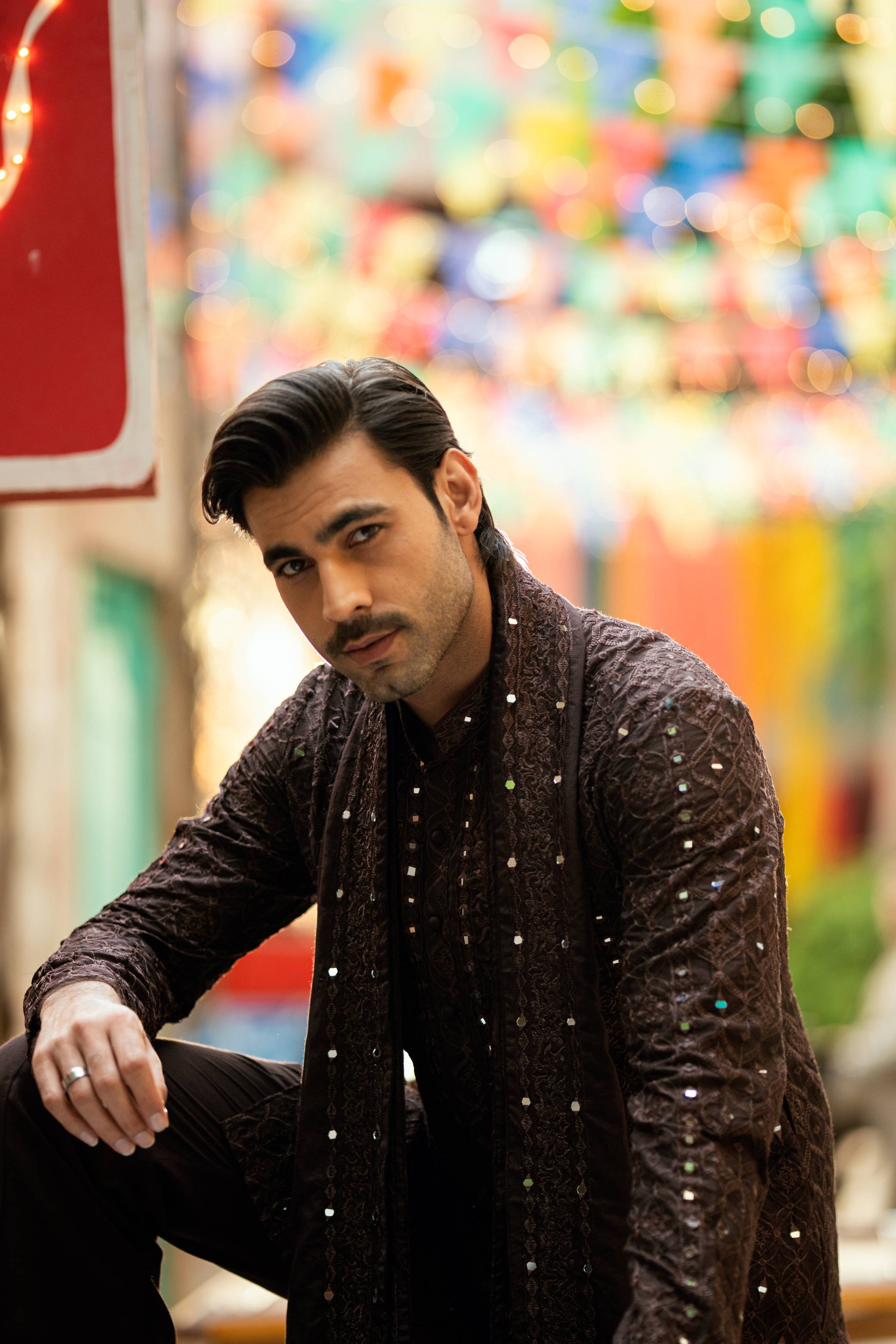 Sheesh - Posh Dark Brown Kurta Pajama Humayunalamgir