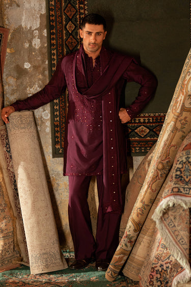 AINA - KAARI TEAL PURPLE KURTA PAJAMA Humayunalamgir