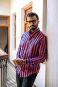 Blue And Red Stripes Shirt Humayunalamgir S