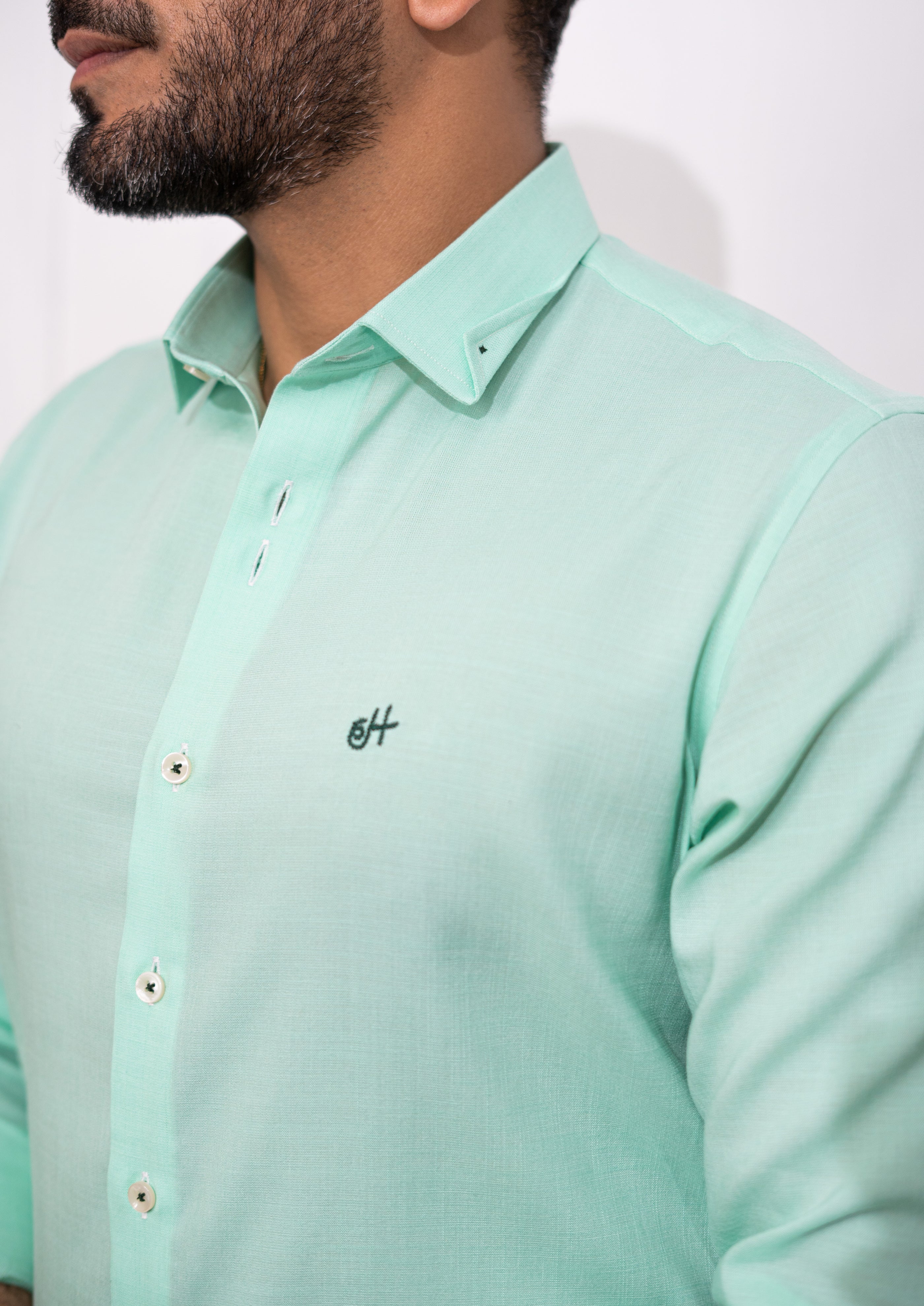 Aqua Green Linen Shirt