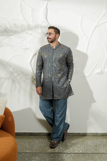 Jhalke zareen - Grey Kurta pajama Humayunalamgir