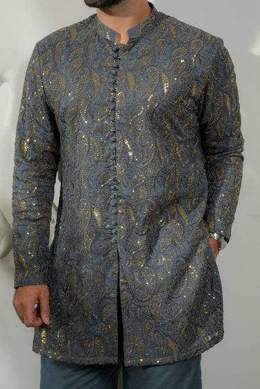 Jhalke zareen - Grey Kurta pajama Humayunalamgir