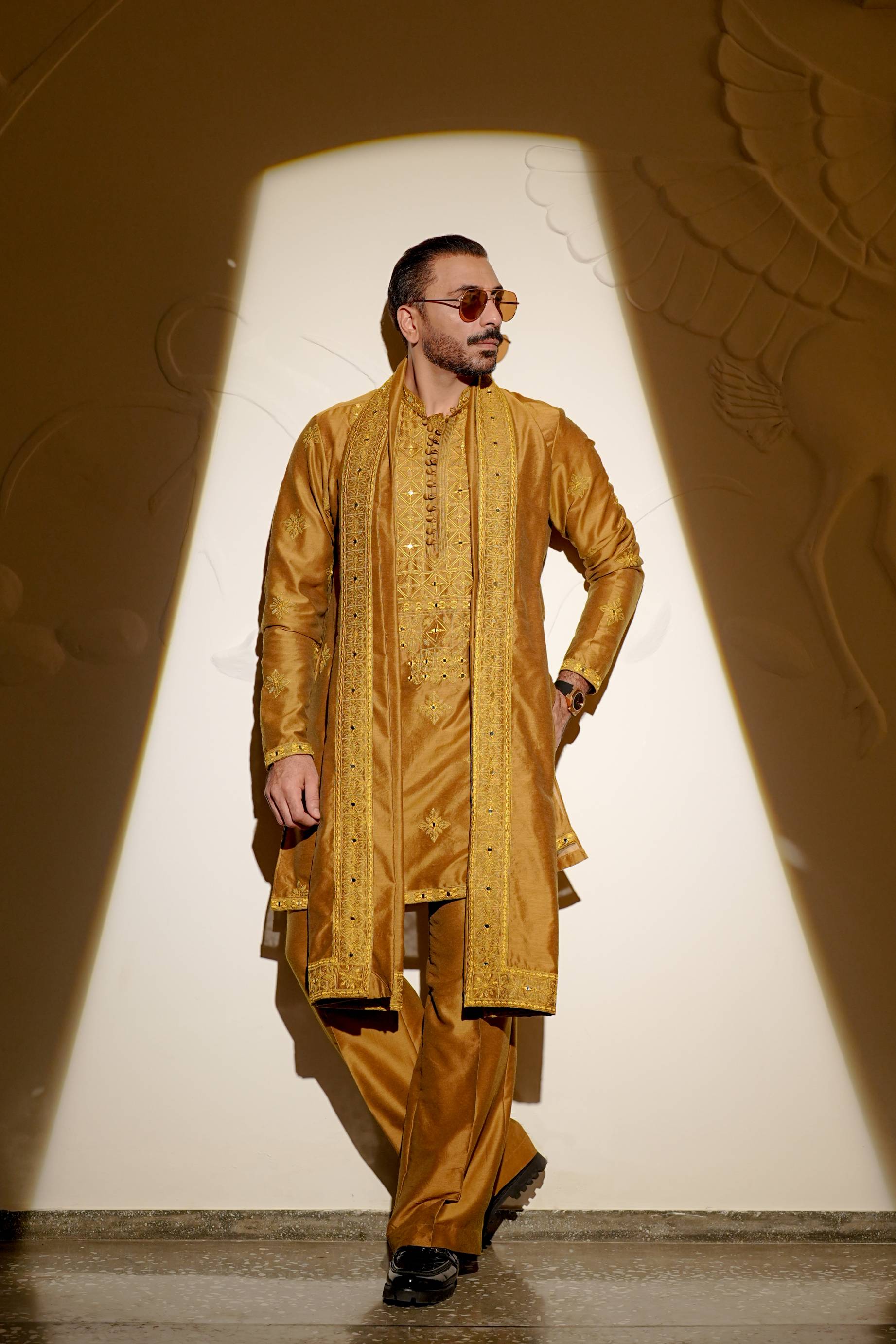 AINA - KAARI MUSTARD KURTA PAJAMA Humayunalamgir