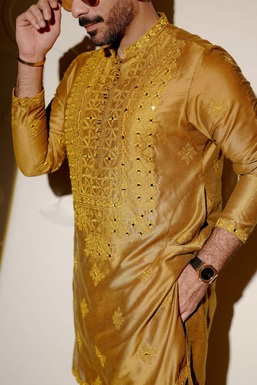 AINA - KAARI MUSTARD KURTA PAJAMA Humayunalamgir