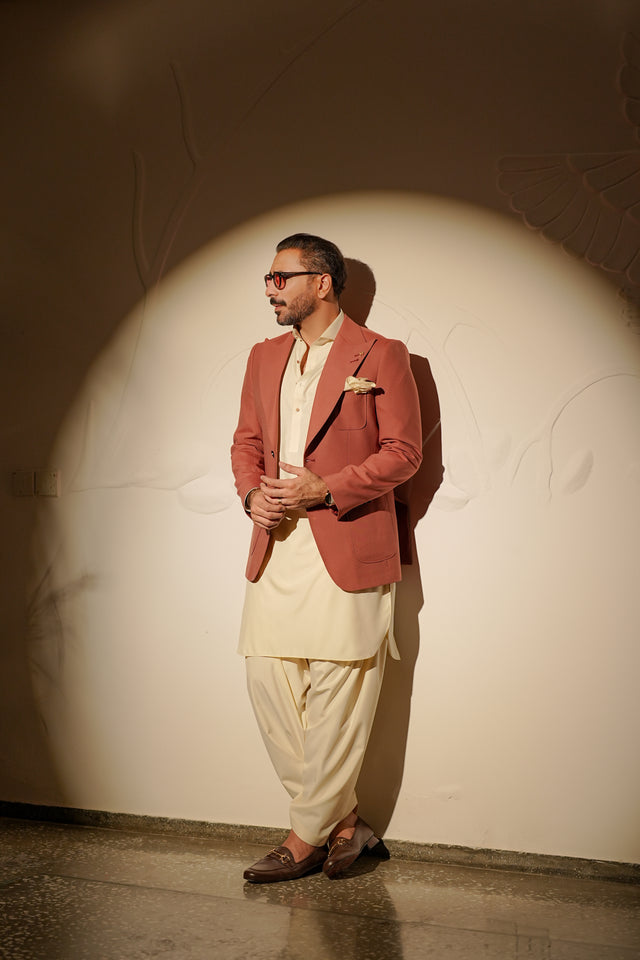Rust Gold Blazer – Humayunalamgir