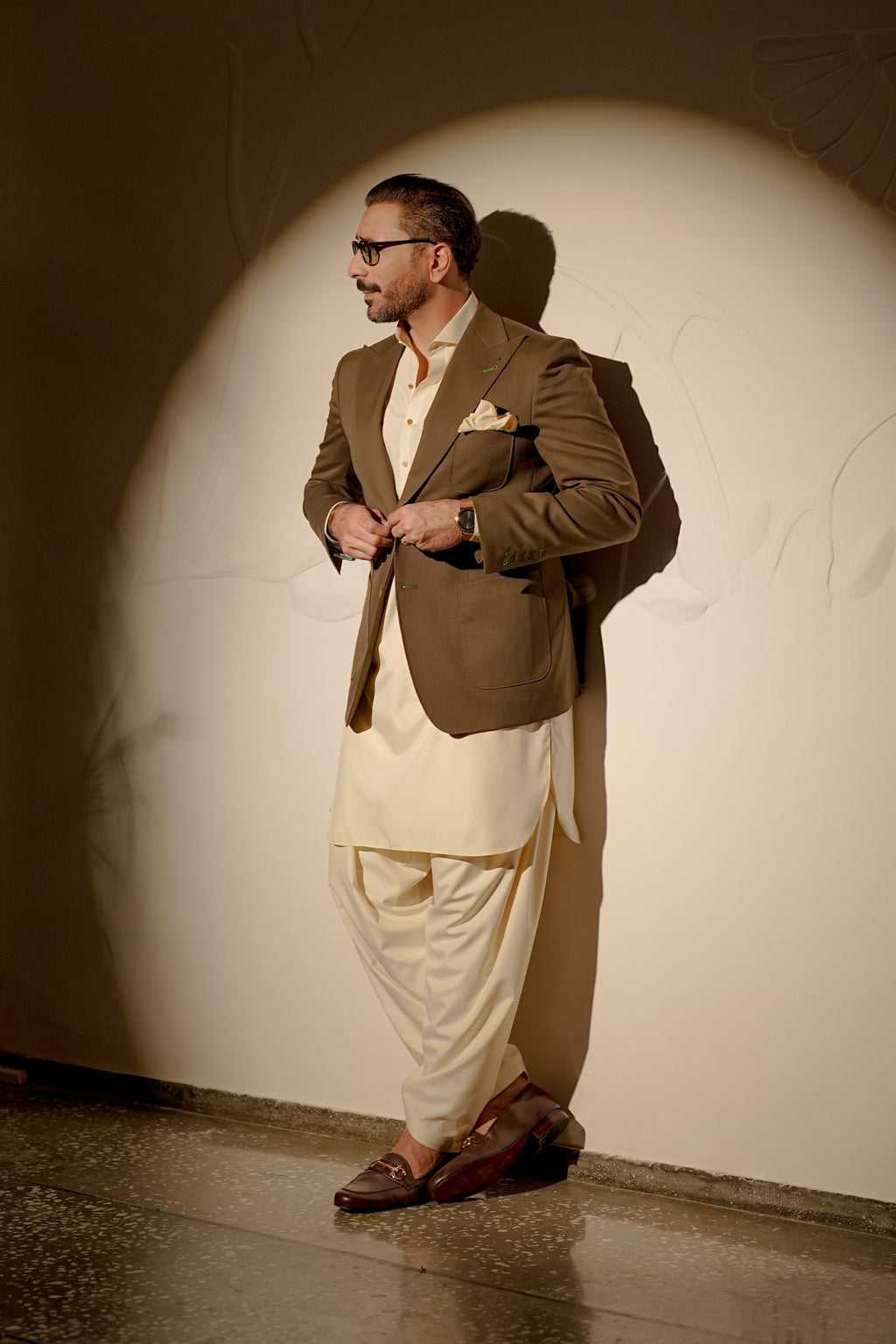 Olive Green Blazer Humayun Alamgir