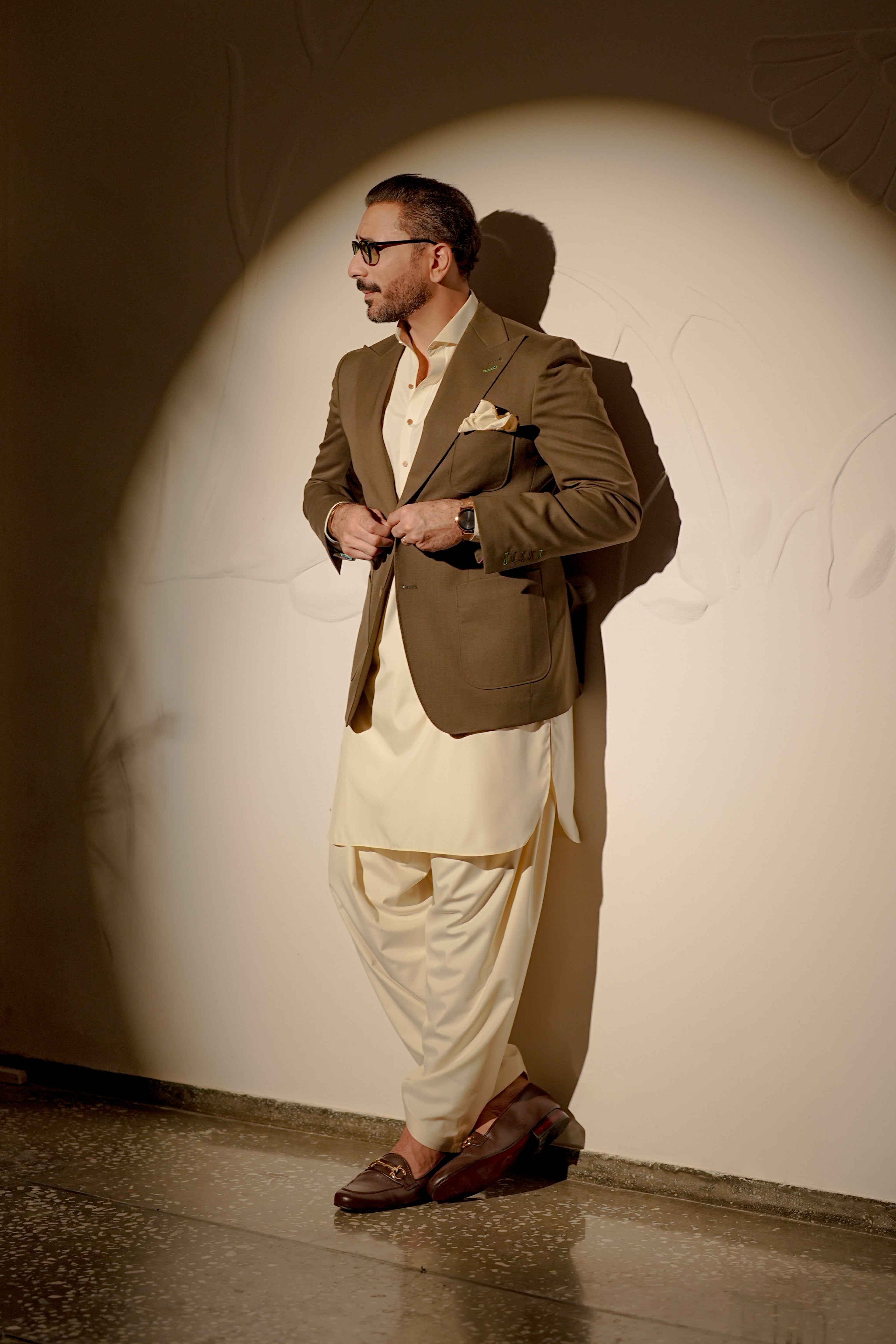 Olive Green Blazer Humayun Alamgir