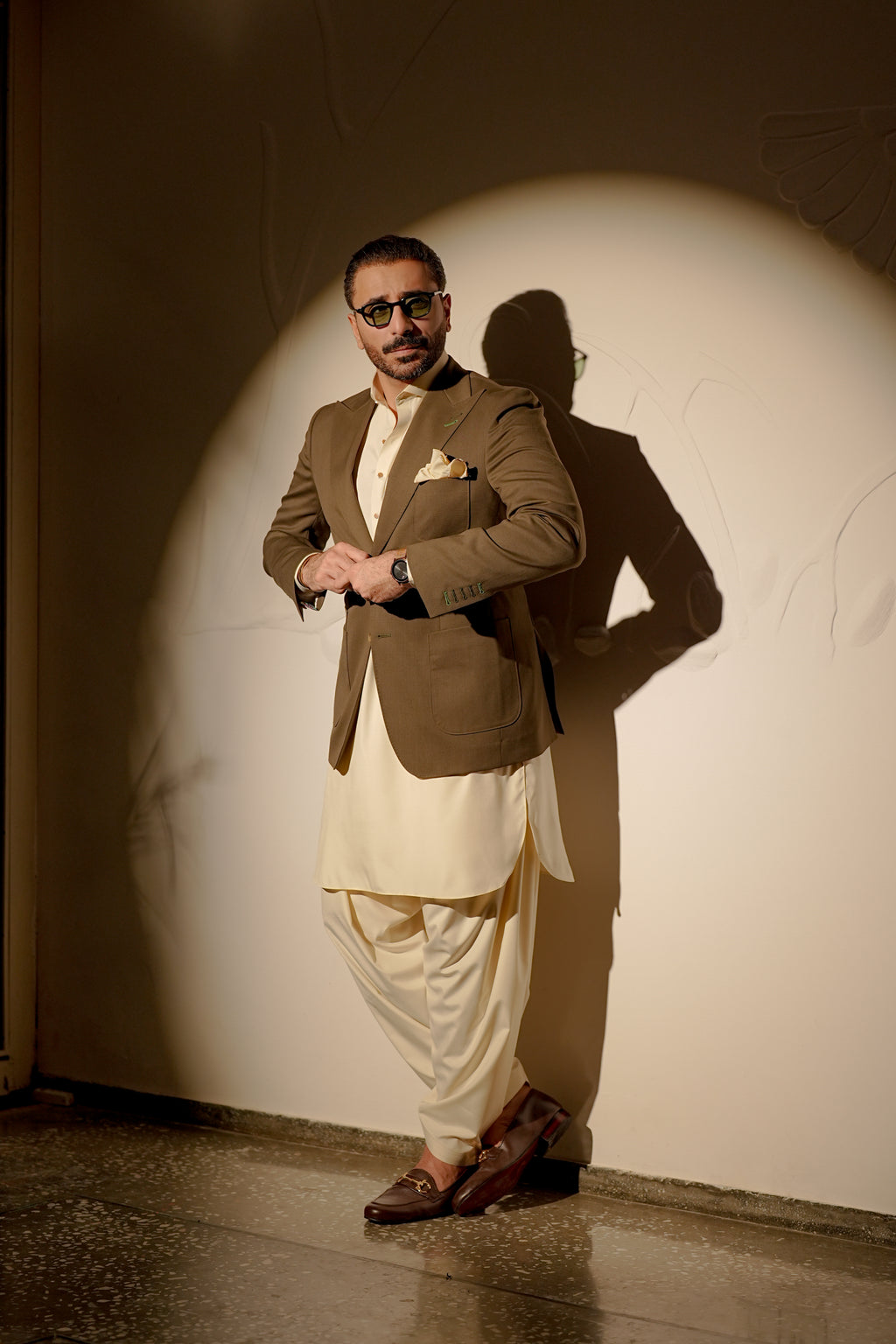 Olive Green Blazer Humayun Alamgir