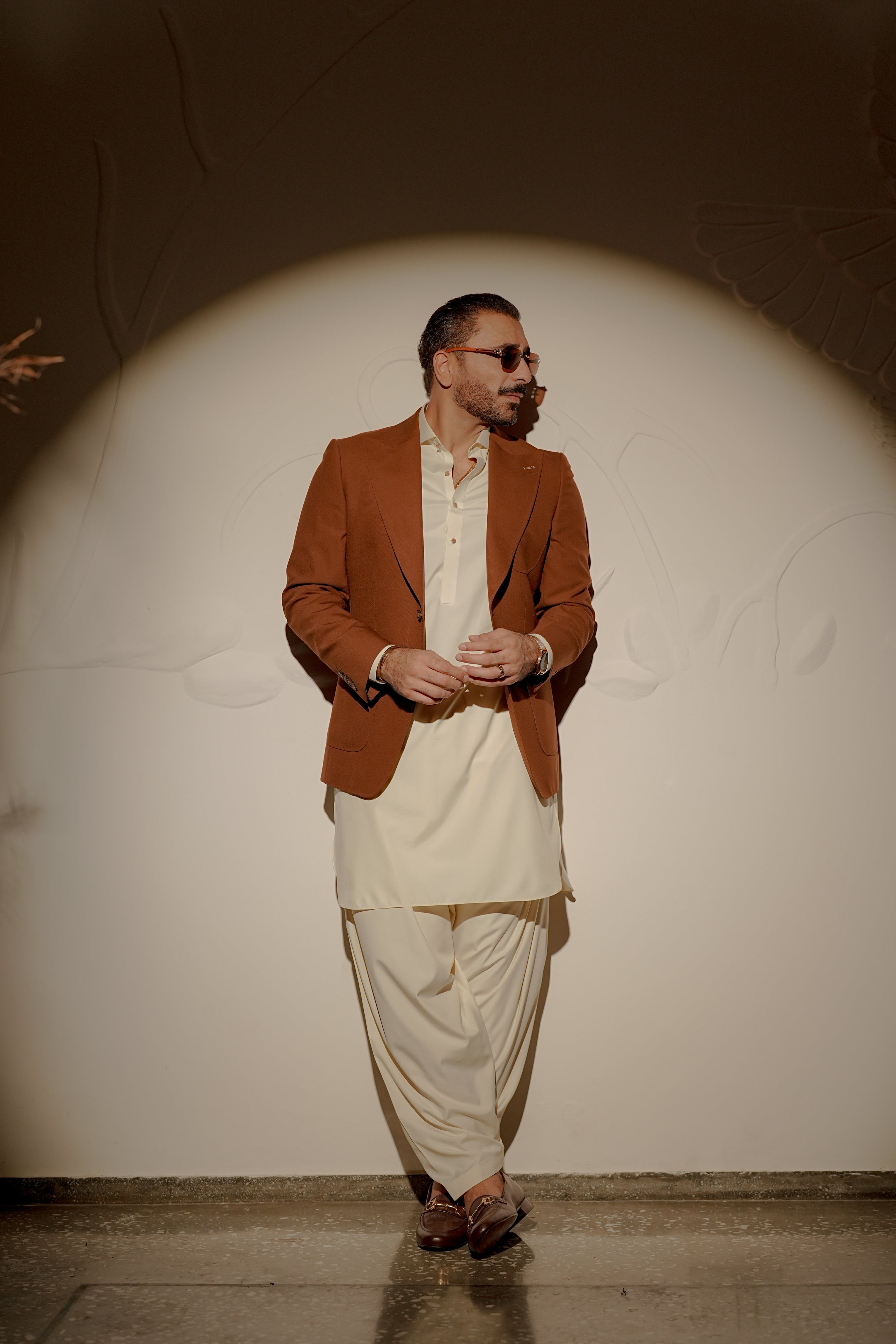 Terracotta Brown Blazer Humayun Alamgir