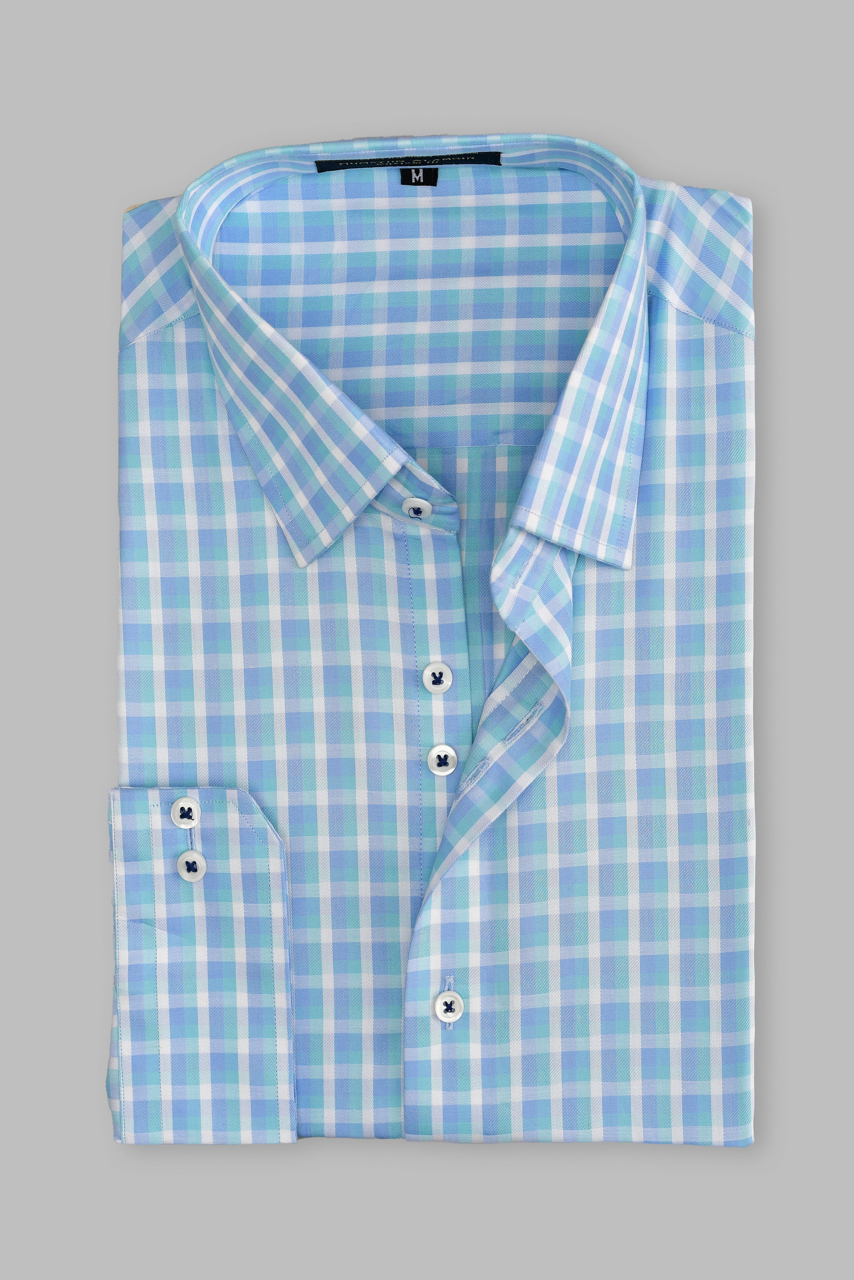Blue Checks Shirt Semi Formal humyaunalamgir S