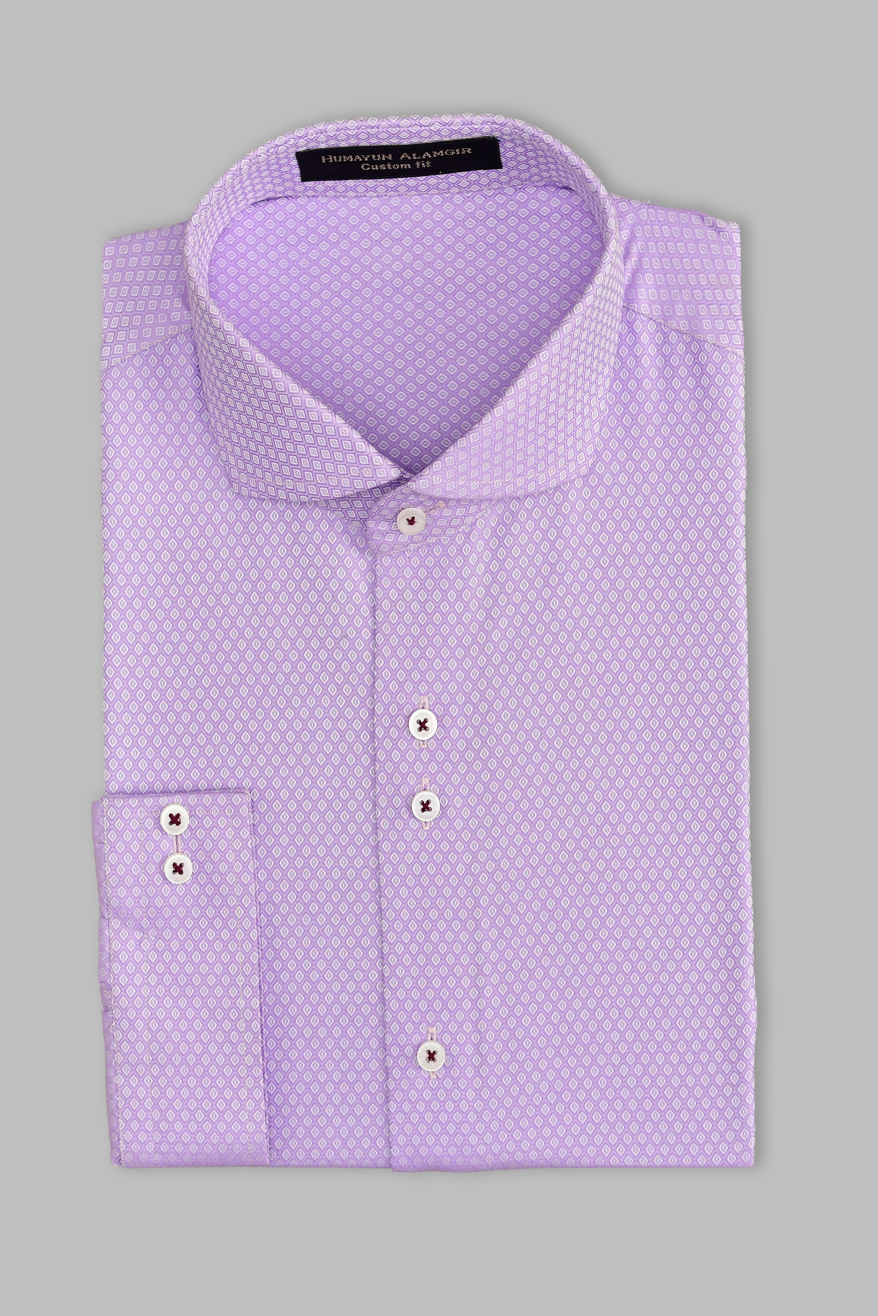 Lavender Self Dot Shirt Semi Formal humyaunalamgir