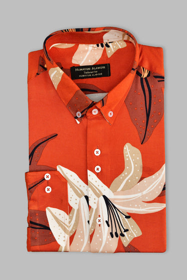 Rust Flower Shirt