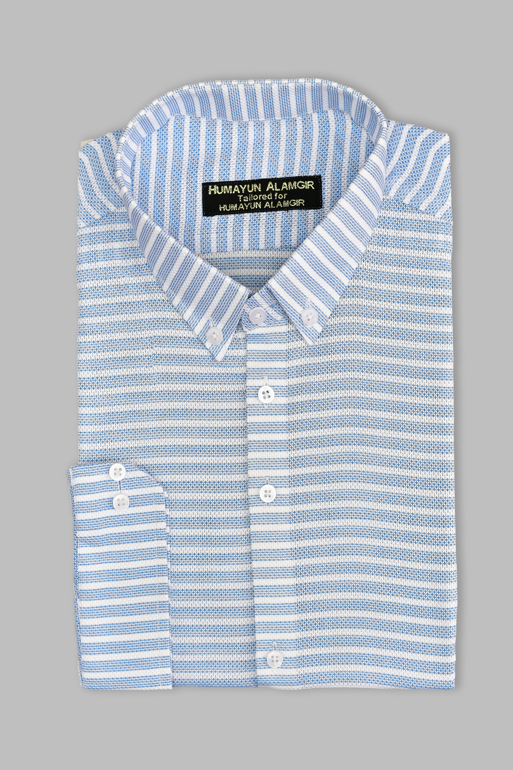 Blue & White Stripe Shirt Semi Formal humyaunalamgir