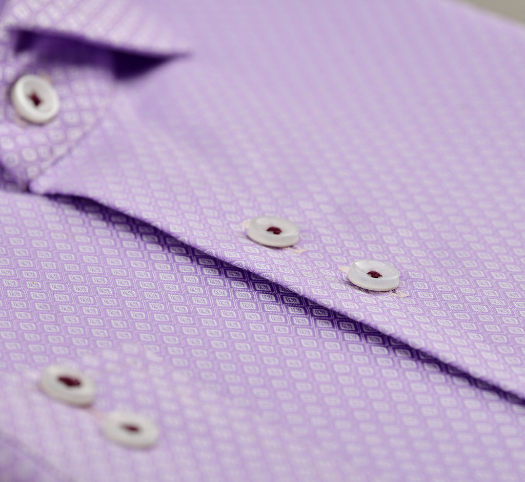 Lavender Self Dot Shirt Semi Formal humyaunalamgir