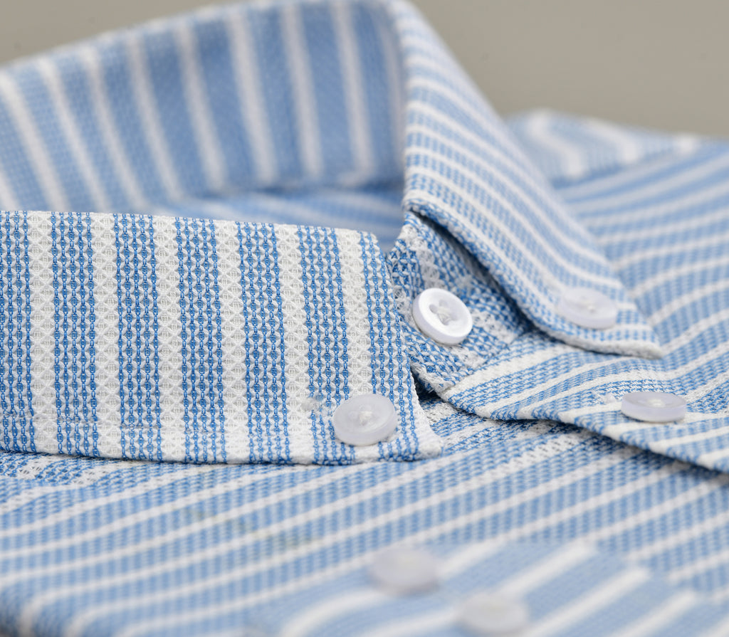 Blue & White Stripe Shirt Semi Formal humyaunalamgir