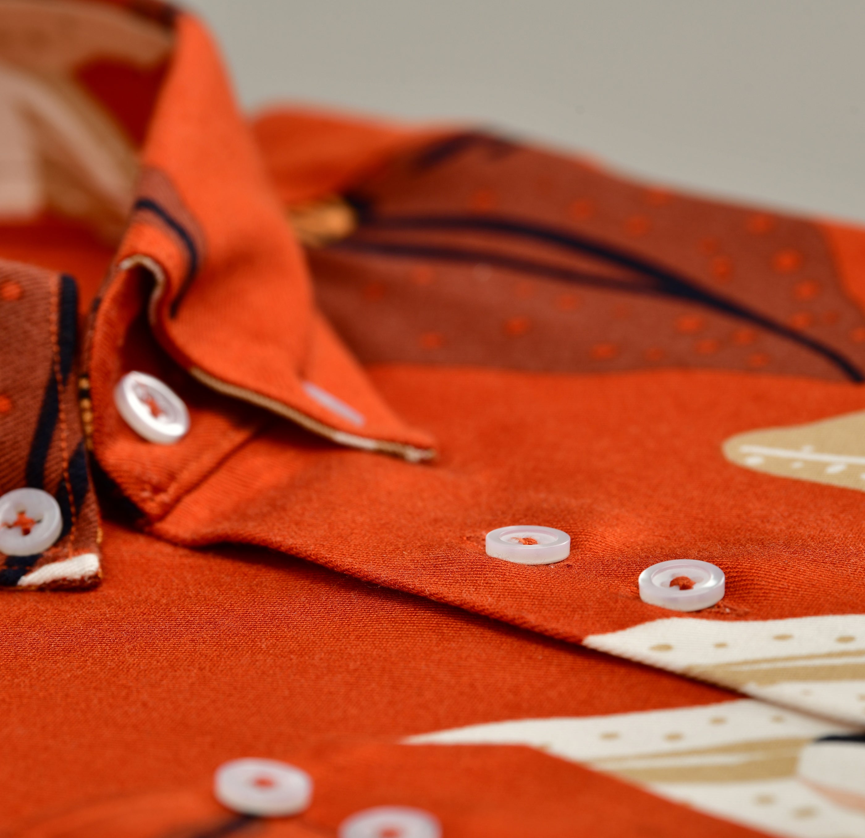 Rust Flower Shirt Semi Formal humyaunalamgir