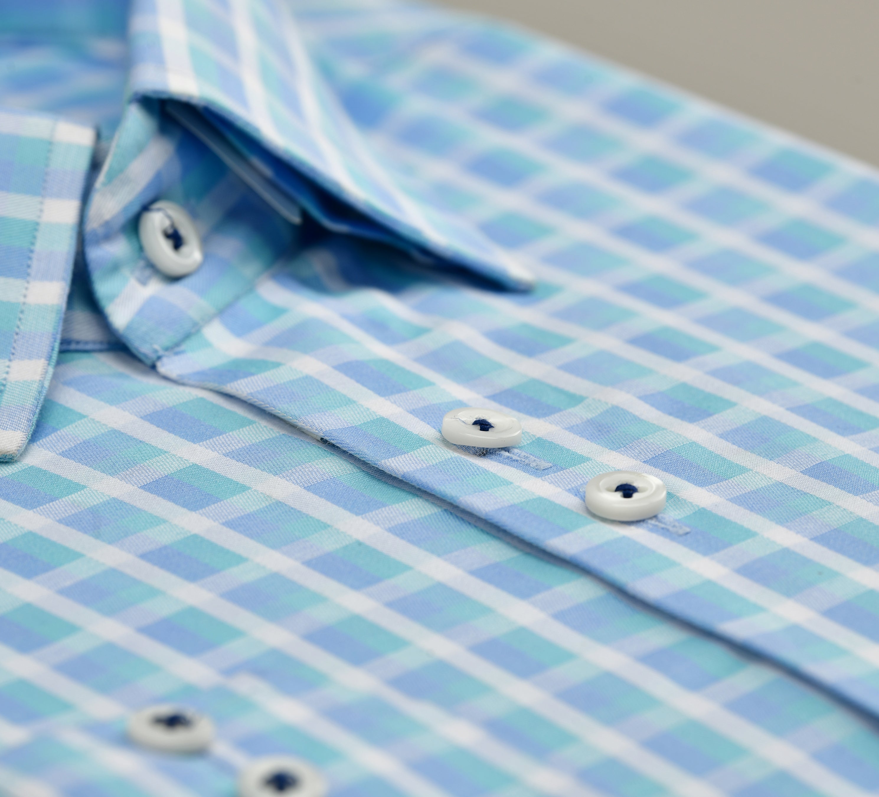 Blue Checks Shirt Semi Formal humyaunalamgir