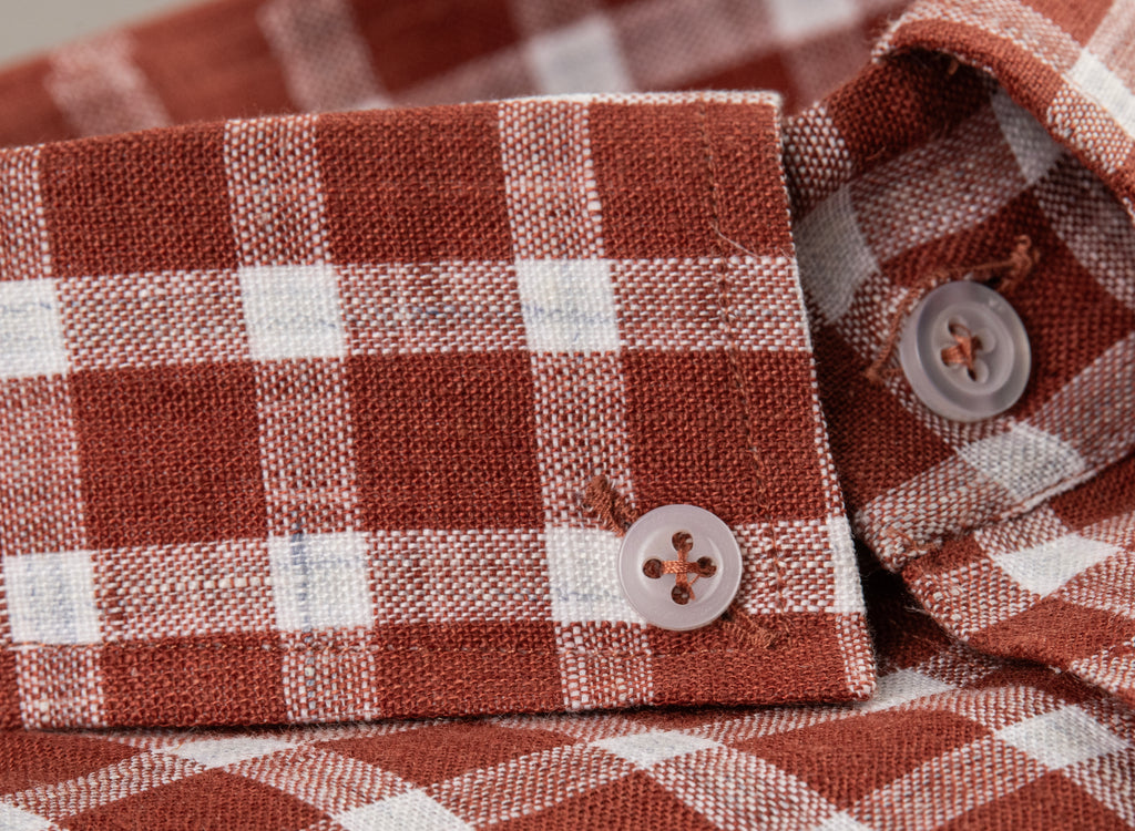 Light Brown Small Checks Shirt Humayunalamgir