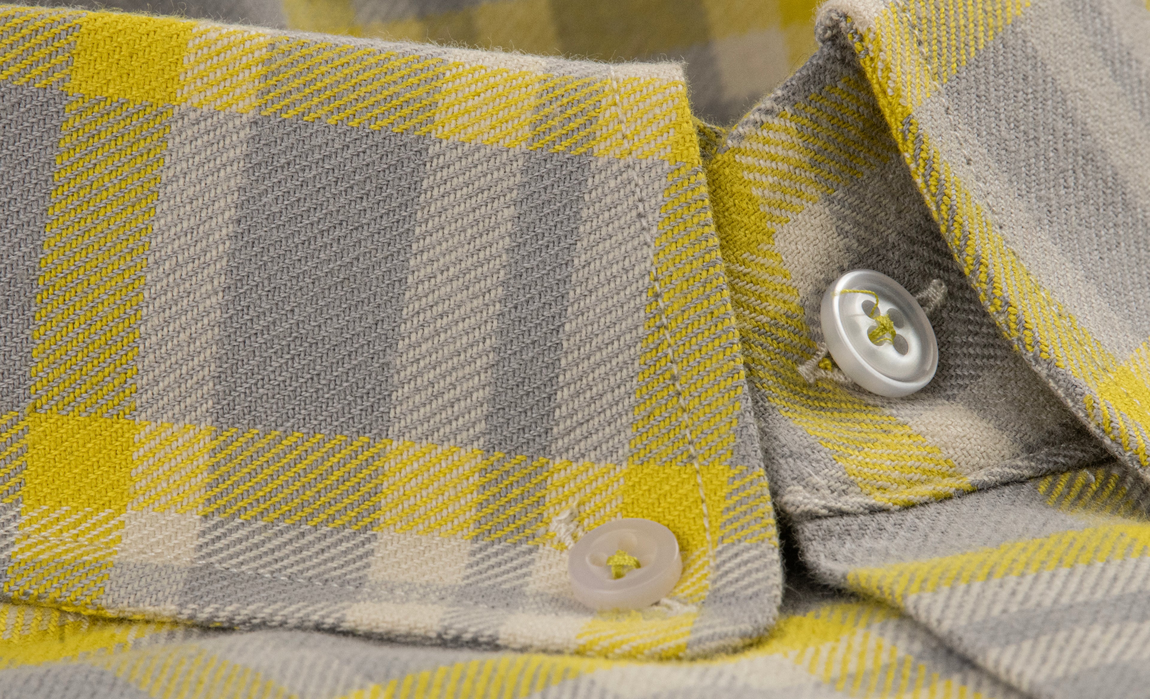Grey Yellow Checks Shirt Humayunalamgir