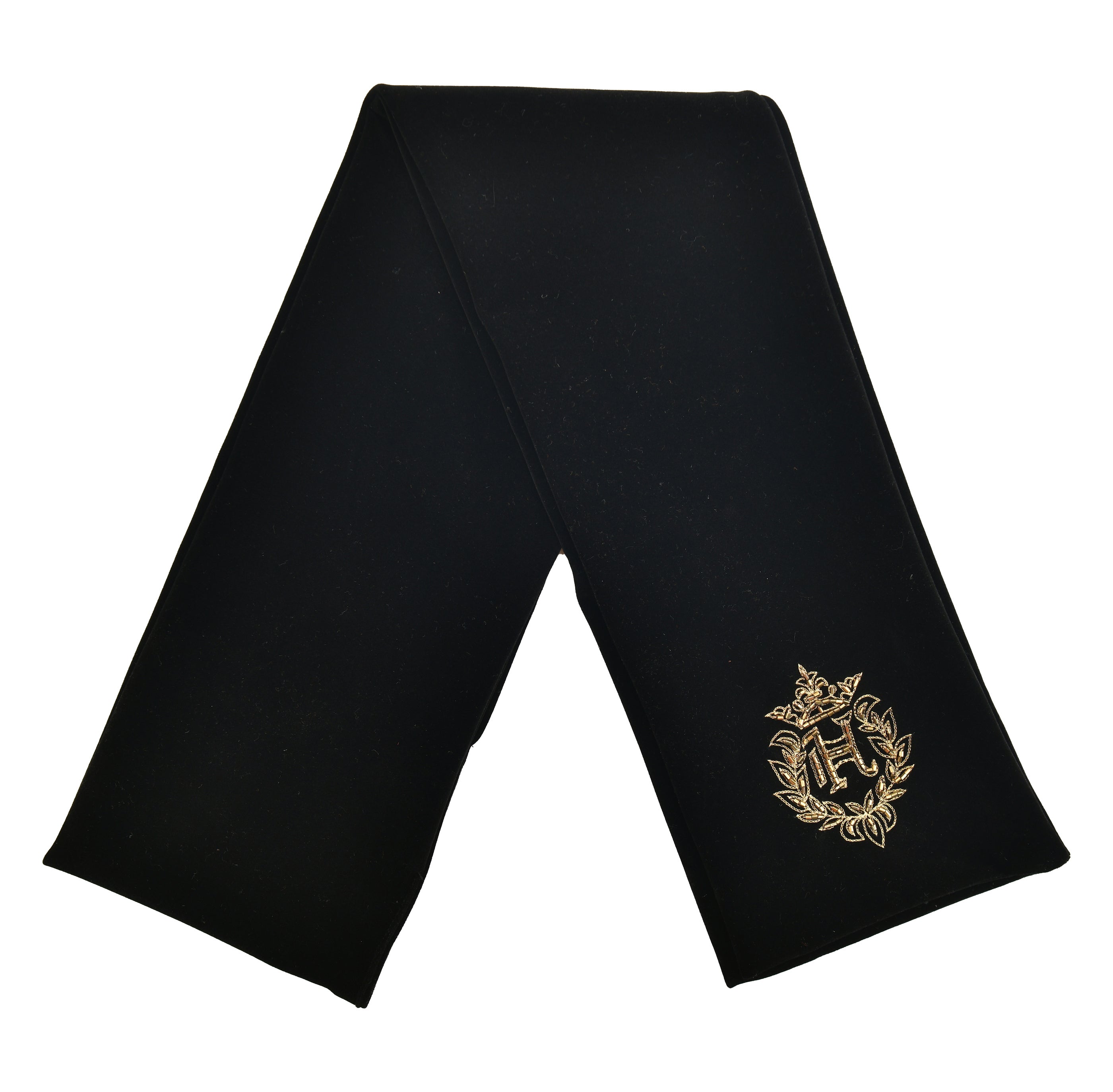 BLACK MOTIF VELVET MUFFLER HumayunAlamgir