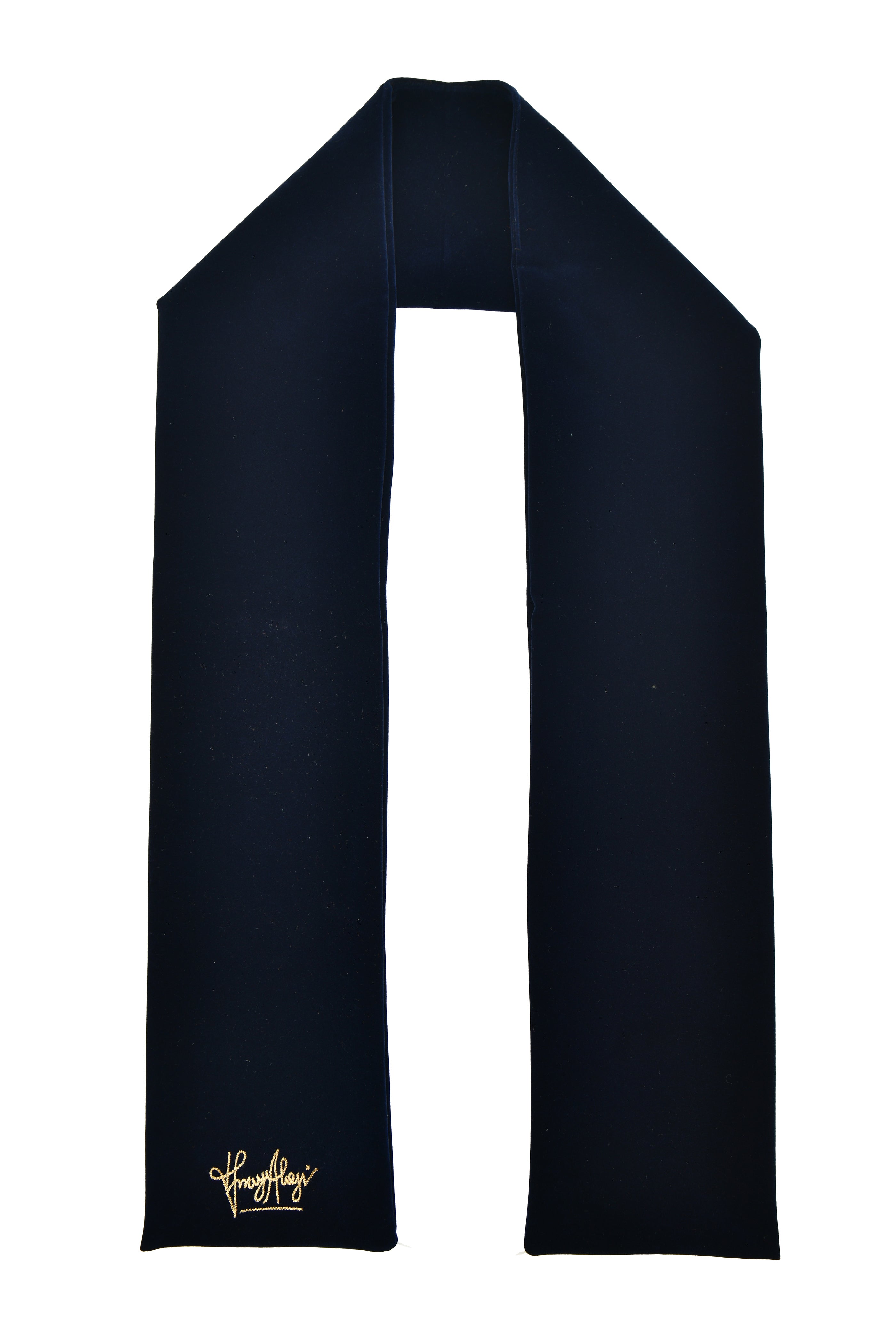 Navy Blue Signature Velvet Muffler HumayunAlamgir